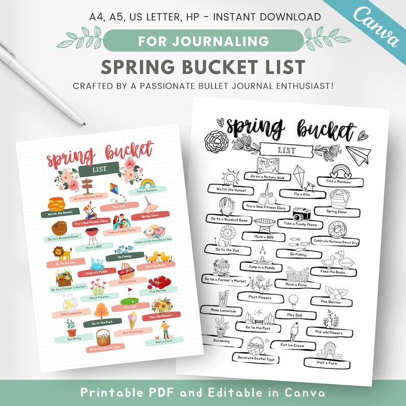 Spring Forward Checklist Spring Bucket List, Spring Activities Page, Printable Spring to Do List ...