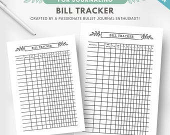 Yearly bill payment tracker, bill payment checklist, printable planner insert, monthly bill planner, expense tracker, editable template
