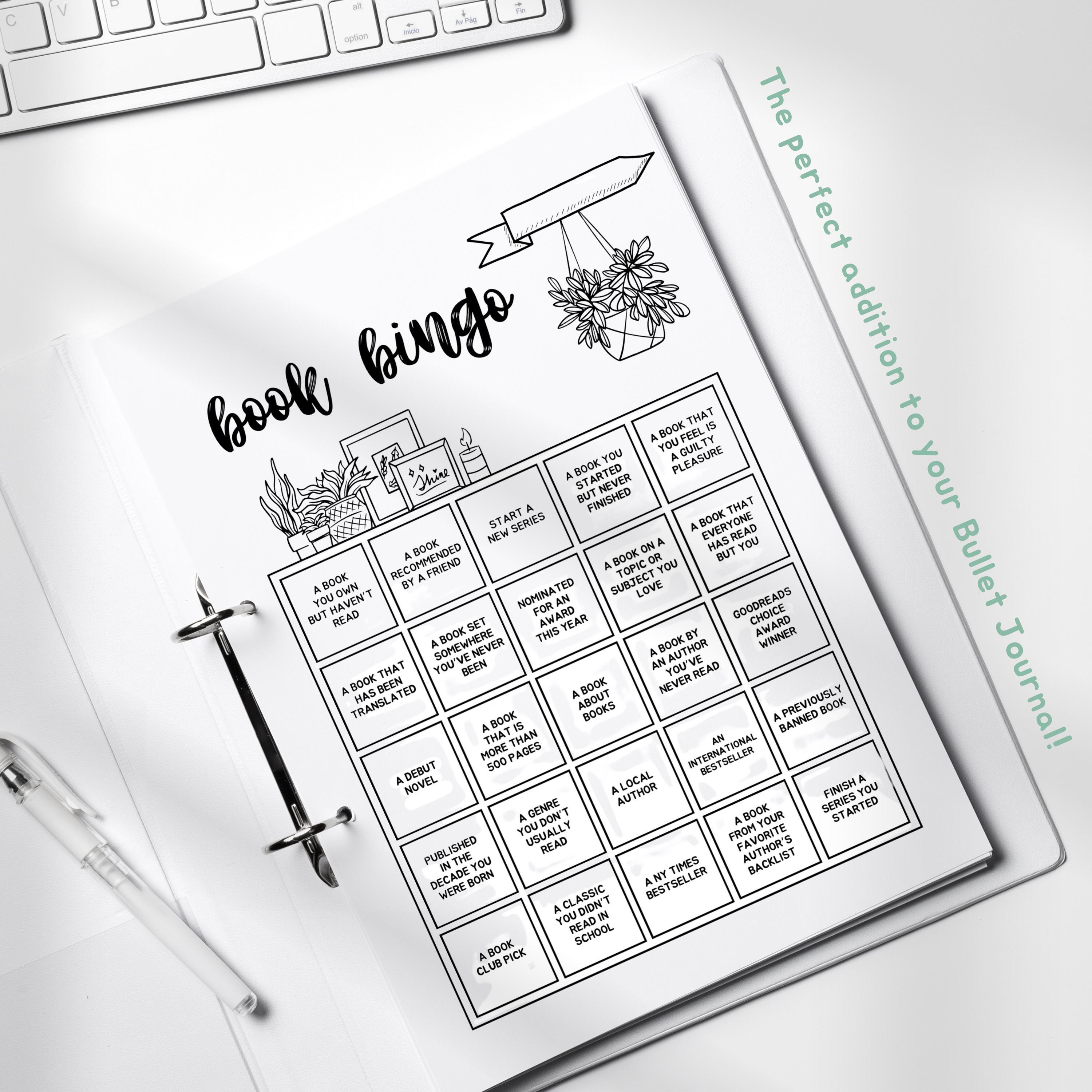 Printable Book Bingo Card, Reading Challenge, Reading Journal Page ...