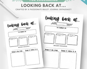 Yearly review page, end of the year reflection, printable journal page, annual review planner insert, editable journal template