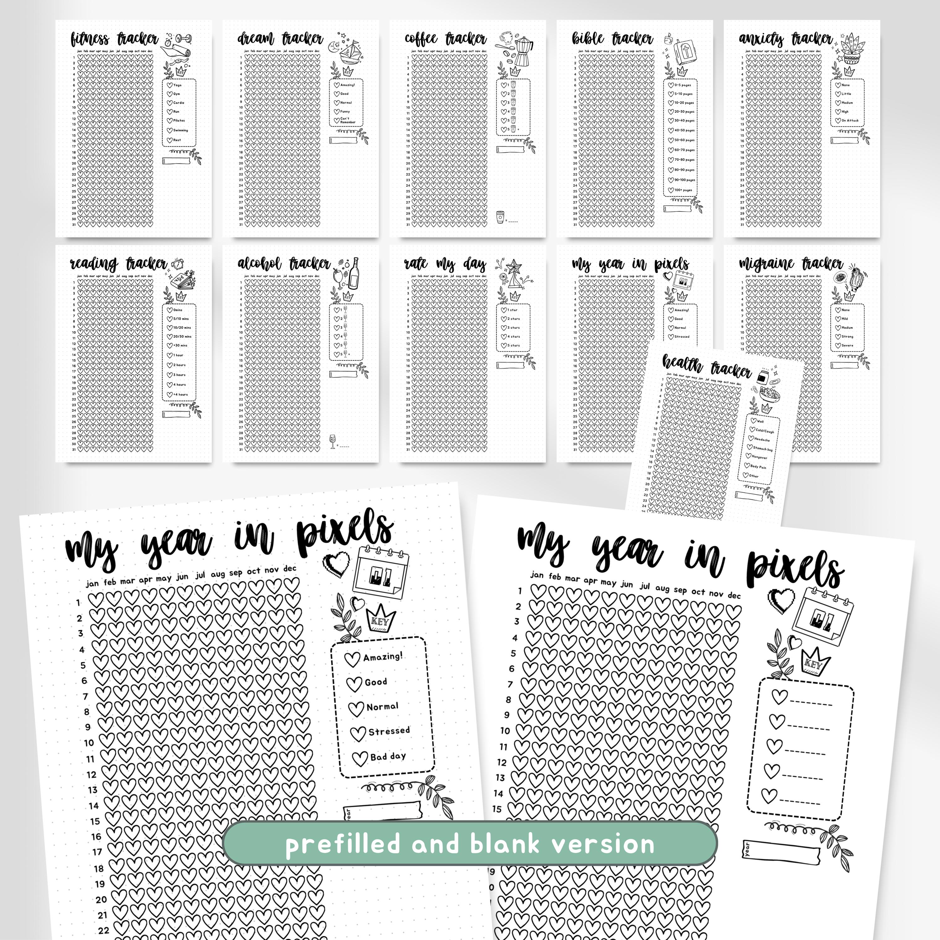 Developmental Journal Tracker Yearly Tracker Bundle, 30+ Journal Trackers, Printable & Canva Editable ...