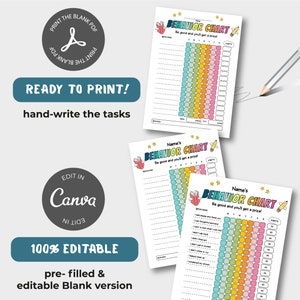 Editable Behavior Chart for Kids Behavior Management Tracker - Etsy