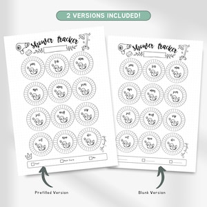 May include: Two versions of a printable shower tracker with a cute rubber ducky design. The prefilled version has a checklist for "Yes", "Hair Care", and "No".