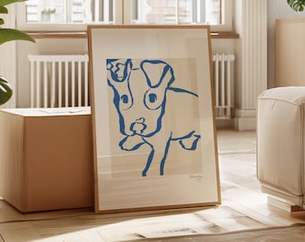 Abstraktes Hundeportrait - Handgefertigtes Digital Gemälde, Maximalist Galerie Wandkunst, Eklektischer Tierdruck (Druckbares Kunstwerk)