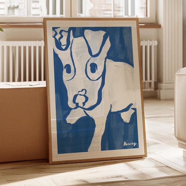 Personalisiertes Hunde Gemälde, Modernes Handgefertigtes Haustier Portrait, Bunte Digitale Wand Kunst, Abstrakte Galerie, Gewagter Tierdruck, Einzigartiges Geschenk für Tierbesitzer