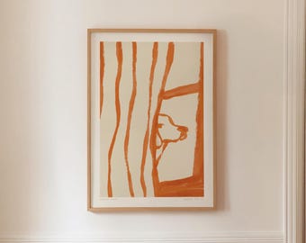 SNEAKY DOG 04 - Eklektisches Wohnzimmer Poster, Abstrakte Malerei von Iambuni Studio (Digitaler Download)