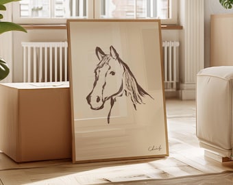 Abstrakte Wandkunst, Portrait eines Pferdes, personalisiertes Haustier, Portrait (Digitaler Download)
