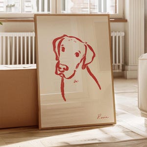 Custom Dog Painting, Modern Hand Drawn Pet Portrait, Colorful Wall Art, Abstract Gallery, Digital Eclectic Animal Print, Unique Dog Mom Gift