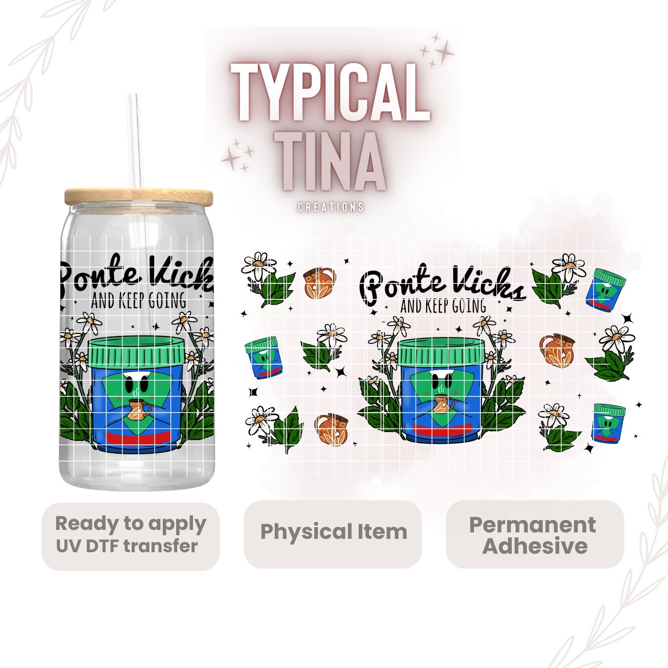 UVDTF Cup Wrap Ready to Apply High Quality Printed in House Easy  Application UVDTF Transfer Fits 15oz-17oz Cups-mugs 