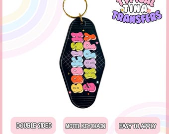UVDTF Motel Keychain Decal | Ready to apply | High quality | Printed in house | UVDTF Transfers | Double Side Printed - set of 5 decals
