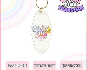 UVDTF Motel Keychain Decal | Ready to apply | High quality | Printed in house | UVDTF Transfers | Double Side Printed - set of 5 decals