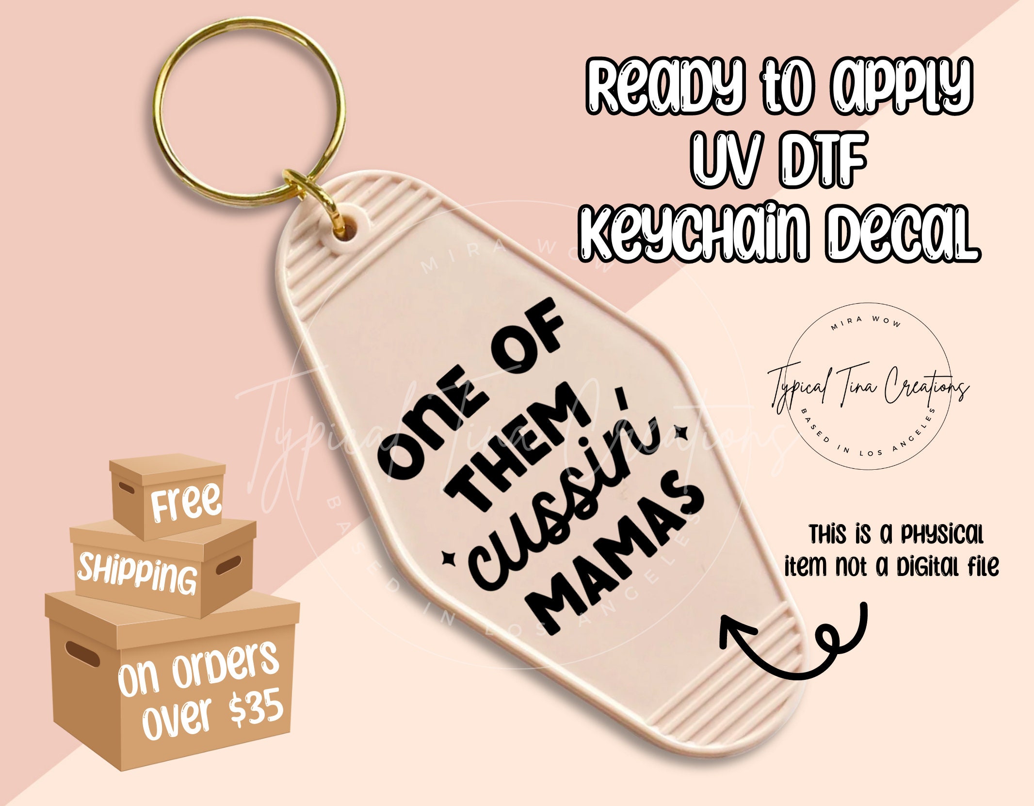 Ready-to-apply UV DTF Keychain Decal, Keychain Stickers, Acrylic Blanks  With Decal, Uv Dtf Decals, UV Printed Keychain Decal 
