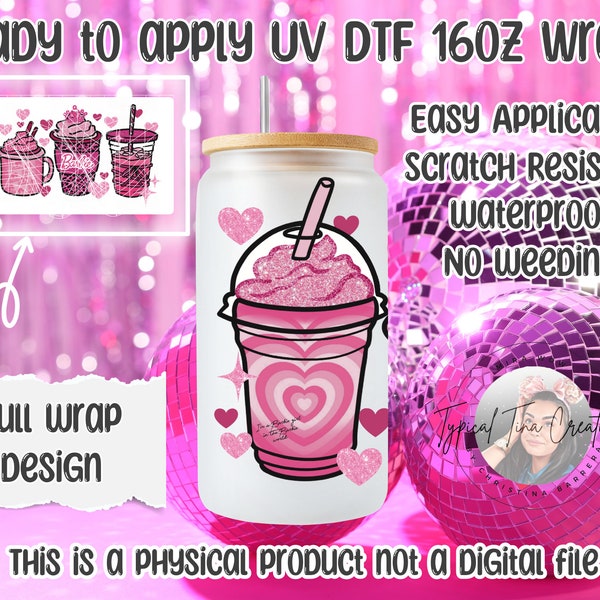 UVDTF Cup wrap | Ready to apply | High Quality | Printed in house | Ready to Ship | Easy application | Transfer | Fits 15oz-17oz cups-mugs