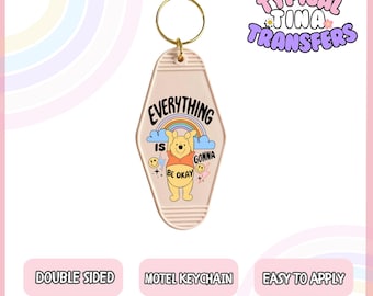 UVDTF Motel Keychain Decal | Ready to apply | High quality | Printed in house | UVDTF Transfers | Double Side Printed - set of 5 decals