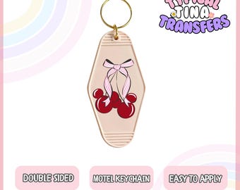 UVDTF Motel Keychain Decal | Ready to apply | High quality | Printed in house | UVDTF Transfers | Double Side Printed - set of 5 decals