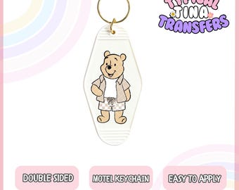 UVDTF Motel Keychain Decal | Ready to apply | High quality | Printed in house | UVDTF Transfers | Double Side Printed - set of 5 decals