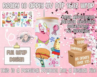 UVDTF Cup wrap | Ready to apply | High Quality | Printed in house | Easy application | Cup Transfer | Fits 16oz-17oz cups or mugs