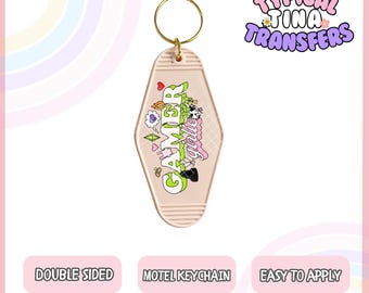 UVDTF Motel Keychain Decal | Ready to apply | High quality | Printed in house | UVDTF Transfers | Double Side Printed - set of 5 decals
