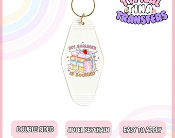 UVDTF Motel Keychain Decal | Ready to apply | High quality | Printed in house | UVDTF Transfers | Double Side Printed - set of 5 decals