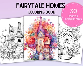 Fairytale Homes Coloring Book - Digital Download - 30 Whimsical Coloring Pages