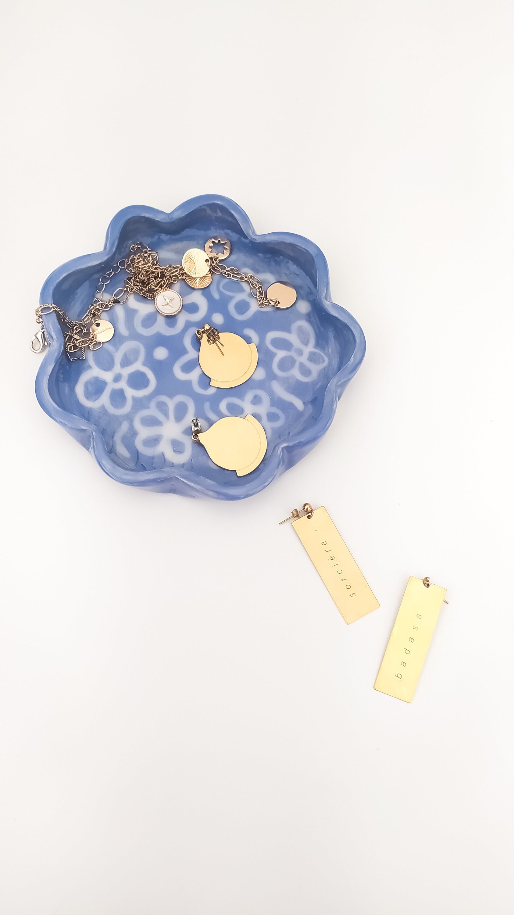 Blue and White Jewelry Holder Handmade Ceramic JOSEPHINE Etsy