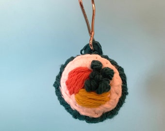 Crocheted Amigurumi Sushi Keychain