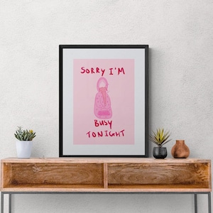 Sorry I'm Busy, Cosy Doggo and Pawrent, Vibrant, Fun and Quirky Wall art print, Available in a Variety of Colours, in Sizes A5, A4 & A3
