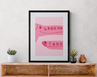 Snoooooot, Long Doggo, Vibrant, Fun and Quirky Wall art print, Available in a Variety of Colours, in Sizes A5, A4 & A3