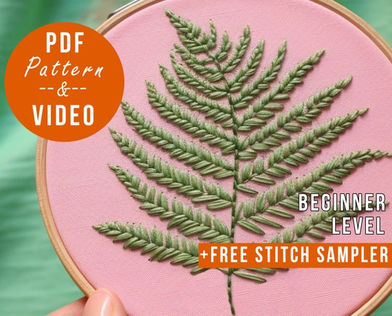 Dark aesthetic Modern embroidery designs Stitches sampler pattern with Video tutorial SAL PDF feminine wall art Designs nature Boho designs