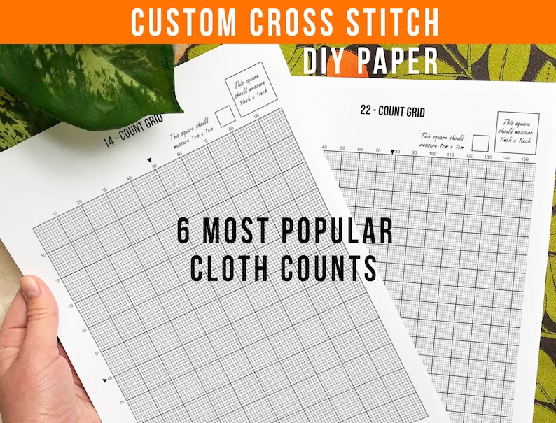PRINTABLE Cross Stitch Graph Paper Bundle PDF 6 SIZES Count 14, 10, 11