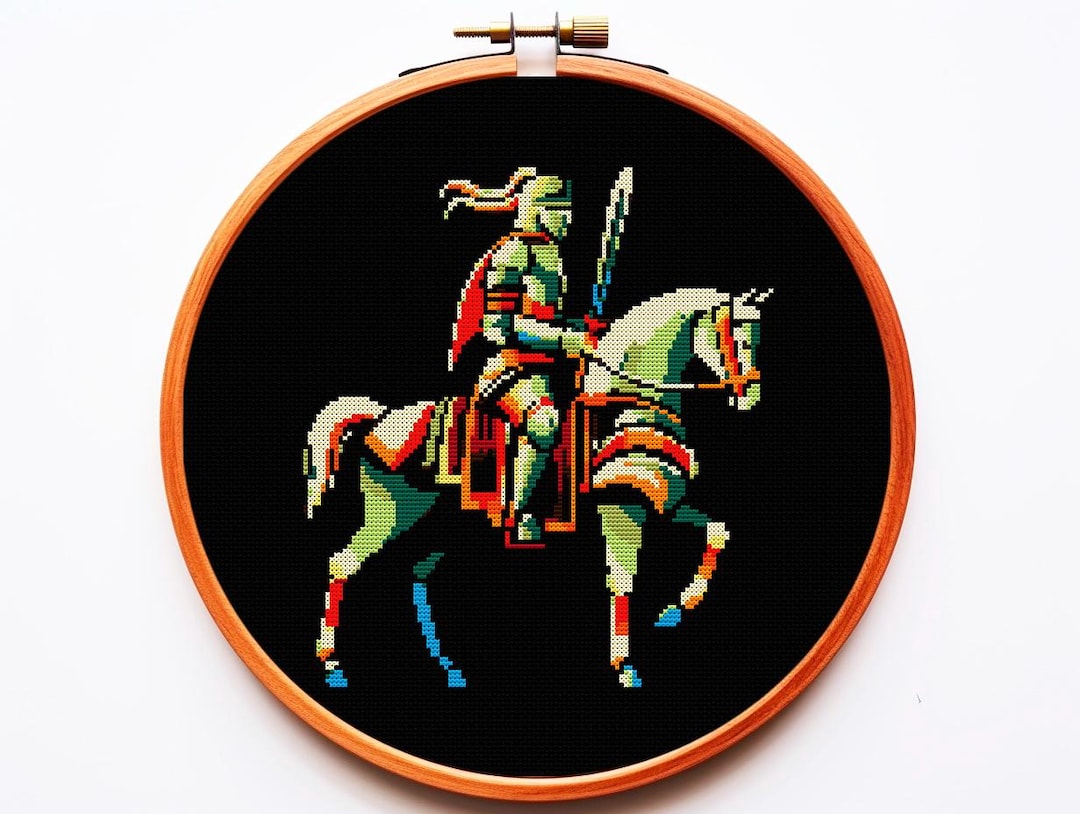 Goth Cross Stitch Pattern PDF Embroidery Horse Knight Medieval Goth ...
