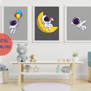 Arte de pared con concepto de astronauta.