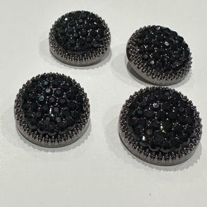 Black Rhinestone Shank Buttons: Metal Coat Fasteners (10-25mm)sewing ...
