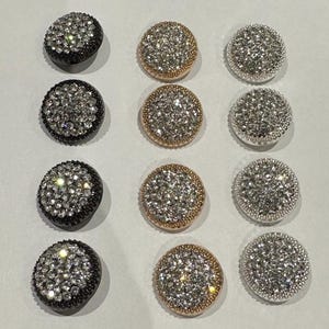 4x Luxury golden Silver Black Colour rhinestone Fancy Large Shank Buttons/23mm-Metal Coat Buttons
