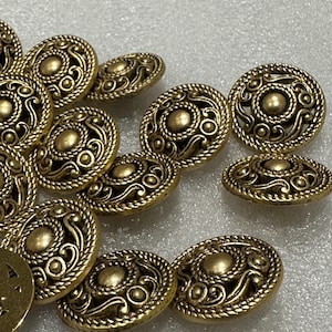Guziki w kolorze starego złota, bez metalowej nóżki/guziki 15 mm/21 mm. Akcesoria do szycia