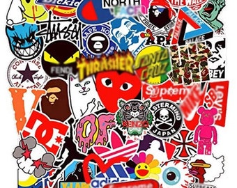 100-Pcs Street Fashion Sticker Pack Waterproof Cute Aesthetic Trendy Vinyl Stickers for Teens Kids Girls and Boys,