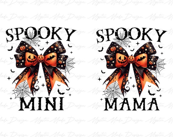 Spooky Mama Png, Spooky Mini Png, Halloween Mommy and Me Png, Halloween Mama Png, Halloween Mom Png, Fall Mom Png, Mama and Me Png
