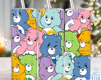 Cartoon Characters 20oz Tumbler Png, Cartoon Bears Tumbler 20oz Png, Cartoon 20 oz Tumbler Wrap, Movie Characters 20 oz Skinny Tumbler Png