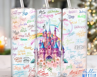 Cartoon Characters 20oz Tumbler Png, Cartoon Castle Tumbler 20oz Png, Cartoon 20 oz Tumbler Wrap, Movie Characters 20 oz Skinny Tumbler Png