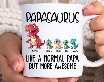 Custom Papasaurus Mug Wrap, Dinosaur Dad 11oz Mug Template, Happy Fathers Day 11oz Mug Png, Father Coffee Mugs Png, Dad Mug Wrap, Dad Mug