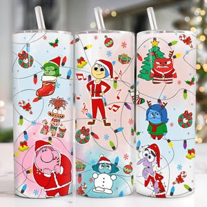 Christmas Cartoon 20oz Tumbler Png, Christmas Tumbler Png, Merry Christmas 20 oz Tumbler Wrap, Christmas Emotions 20 oz Skinny Tumbler Png