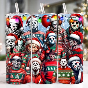 Christmas Horror 20oz Tumbler Png, Christmas Tumbler Png, Merry Christmas 20 oz Tumbler Wrap, Christmas 20 oz Skinny Tumbler Png