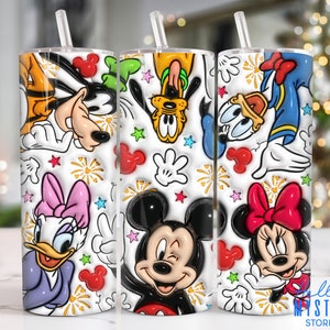 3D Inflated Cartoon Characters 20oz Tumbler Png, Cartoon Tumbler 20oz Png, Cartoon 20 oz Tumbler Wrap, 3D Inflated 20 oz Skinny Tumbler Png