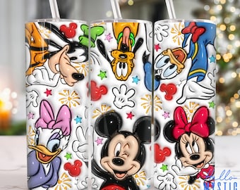 3D aufgeblasene Zeichentrickfiguren 20 Unzen Tumbler Png, Cartoon Tumbler 20 Unzen Png, Cartoon 20 oz Tumbler Wrap, 3D aufgeblasene 20 oz Skinny Tumbler Png