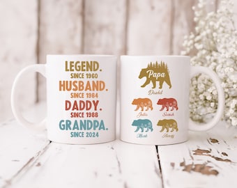 Custom Papa Bear Mug Wrap, Bear Dad 11oz Mug Template, Happy Fathers Day 11oz Mug Png, Father Coffee Mugs Png, Dad Mug Wrap, Custom Dad Mug