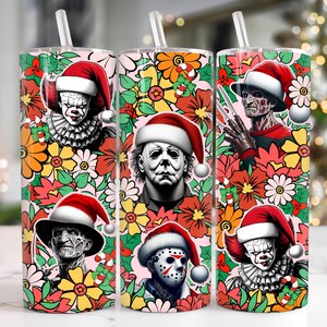 Christmas Horror 20oz Tumbler Png, Christmas Tumbler Png, Merry Christmas 20 oz Tumbler Wrap, Christmas 20 oz Skinny Tumbler Png