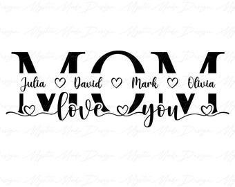 Custom Mom Heart Png, Custom Mama Png, Custom Grandma with Kids Names, Mothers Day Gift, Mama Png, Mothers Day Png, Heart Kids Names Png