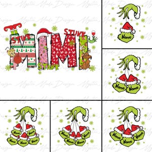 Benutzerdefinierte Weihnachten Mimi bis zu 8 Kindernamen Png, Weihnachten Mama Png, Frohe Weihnachten Png, Weihnachtscharakter Png, Retro Weihnachten Sublimation