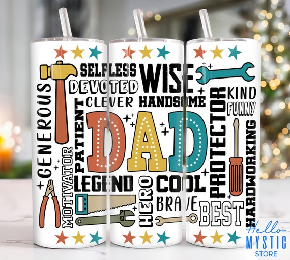 Best Dad 20oz Tumbler Png, Father Tumbler 20oz Png, Fathers Day 20 oz  Tumbler Wrap, Funny Dad 20 oz Skinny Tumbler Png, Dad Tumbler