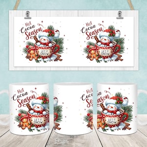 Christmas Mug Wrap, Merry Christmas 11oz & 15oz Mug Template, Christmas 11oz Mug Png, 15oz Mug Png, Coffee Mugs Png, Mug Press Designs Wrap